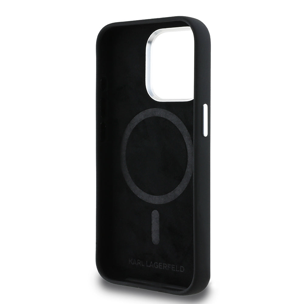 iPhone 15 Pro Max Kılıf Karl Lagerfeld Orjinal Lisanslı Karl & Choupette Sketch Logo Sililkon Kapak