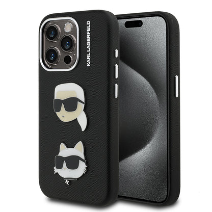 iPhone 15 Pro Max Kılıf Karl Lagerfeld Orjinal Lisanslı K&C Heads Pin Kapak