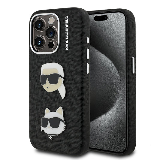 iPhone 15 Pro Max Kılıf Karl Lagerfeld Orjinal Lisanslı K&C Heads Pin Kapak