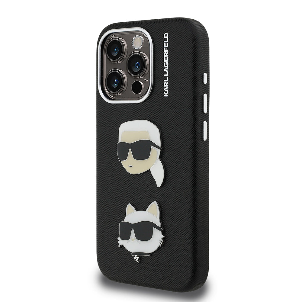 iPhone 15 Pro Max Kılıf Karl Lagerfeld Orjinal Lisanslı K&C Heads Pin Kapak