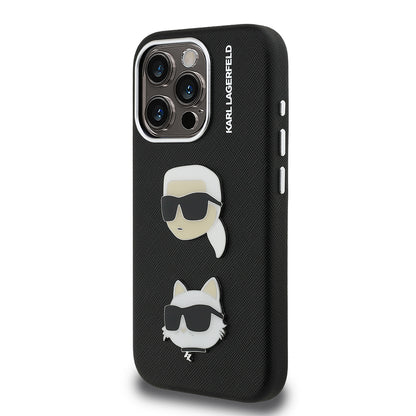 iPhone 15 Pro Max Kılıf Karl Lagerfeld Orjinal Lisanslı K&C Heads Pin Kapak