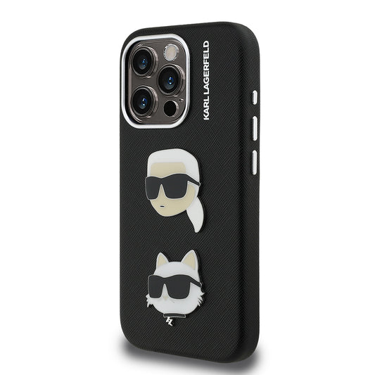 iPhone 15 Pro Max Kılıf Karl Lagerfeld Orjinal Lisanslı K&C Heads Pin Kapak