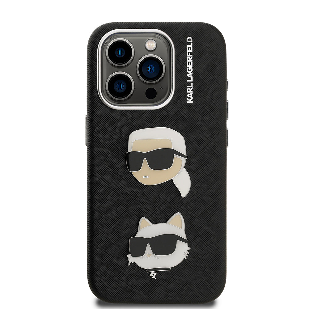 iPhone 15 Pro Max Kılıf Karl Lagerfeld Orjinal Lisanslı K&C Heads Pin Kapak
