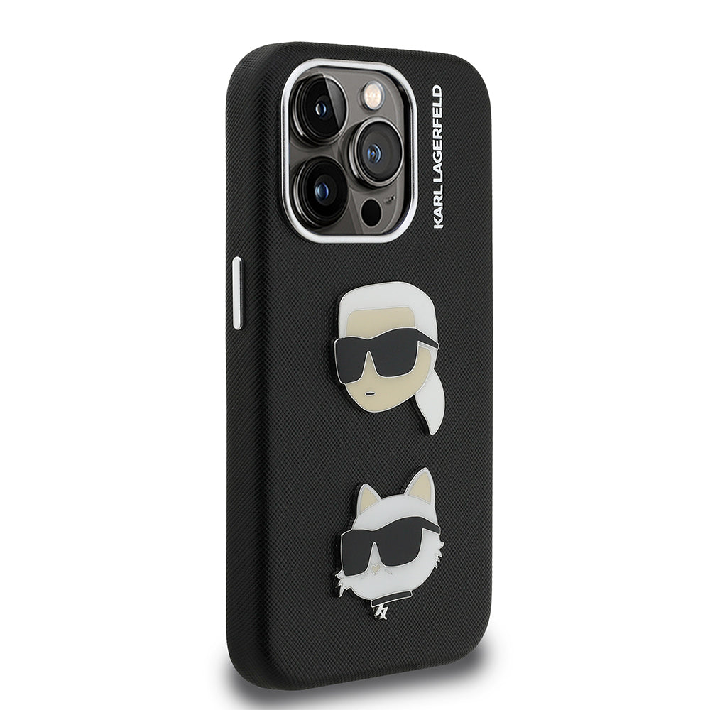 iPhone 15 Pro Max Kılıf Karl Lagerfeld Orjinal Lisanslı K&C Heads Pin Kapak