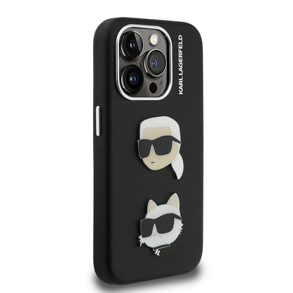 iPhone 15 Pro Max Kılıf Karl Lagerfeld Orjinal Lisanslı K&C Heads Pin Kapak