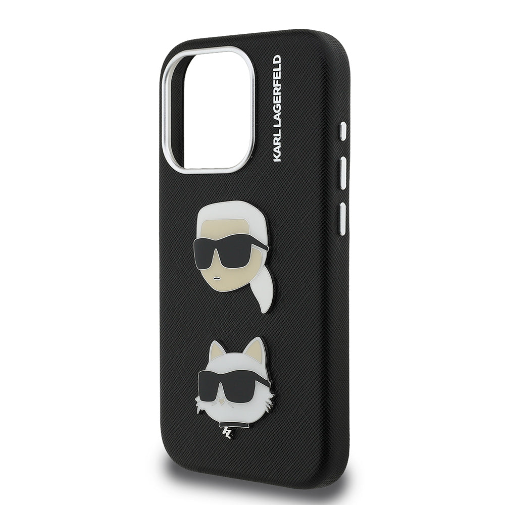 iPhone 15 Pro Max Kılıf Karl Lagerfeld Orjinal Lisanslı K&C Heads Pin Kapak