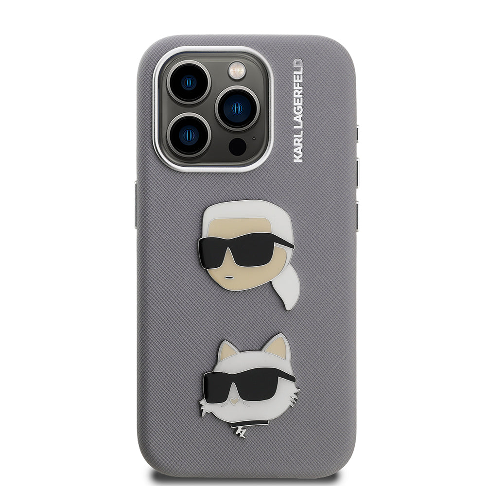 iPhone 15 Pro Max Kılıf Karl Lagerfeld Orjinal Lisanslı K&C Heads Pin Kapak