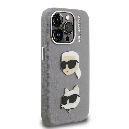 iPhone 15 Pro Max Kılıf Karl Lagerfeld Orjinal Lisanslı K&C Heads Pin Kapak