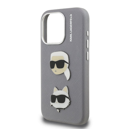 iPhone 15 Pro Max Kılıf Karl Lagerfeld Orjinal Lisanslı K&C Heads Pin Kapak