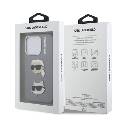iPhone 15 Pro Max Kılıf Karl Lagerfeld Orjinal Lisanslı K&C Heads Pin Kapak