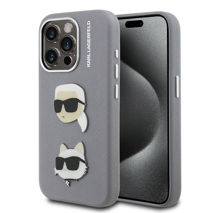 iPhone 15 Pro Max Kılıf Karl Lagerfeld Orjinal Lisanslı K&C Heads Pin Kapak