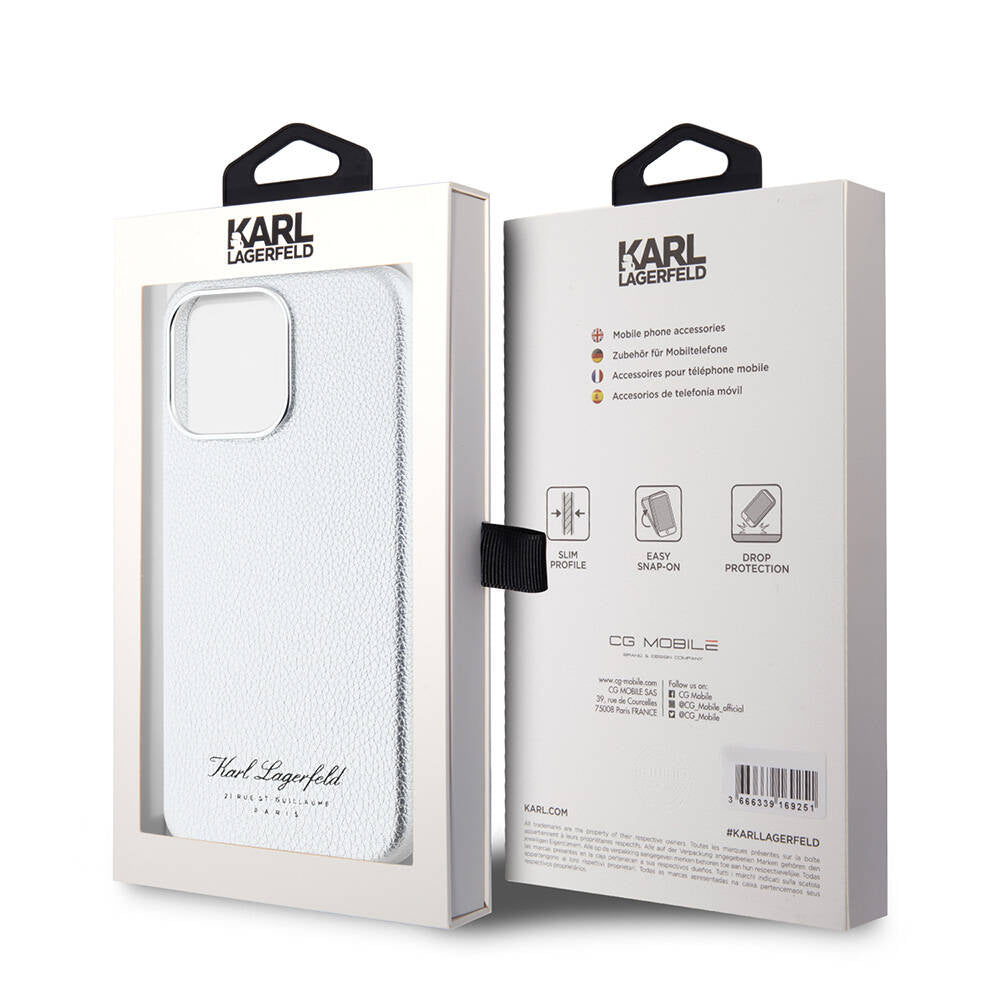 iPhone 15 Pro Max Kılıf Karl Lagerfeld Orjinal Lisanslı KL Yazılı Hotel Kapak