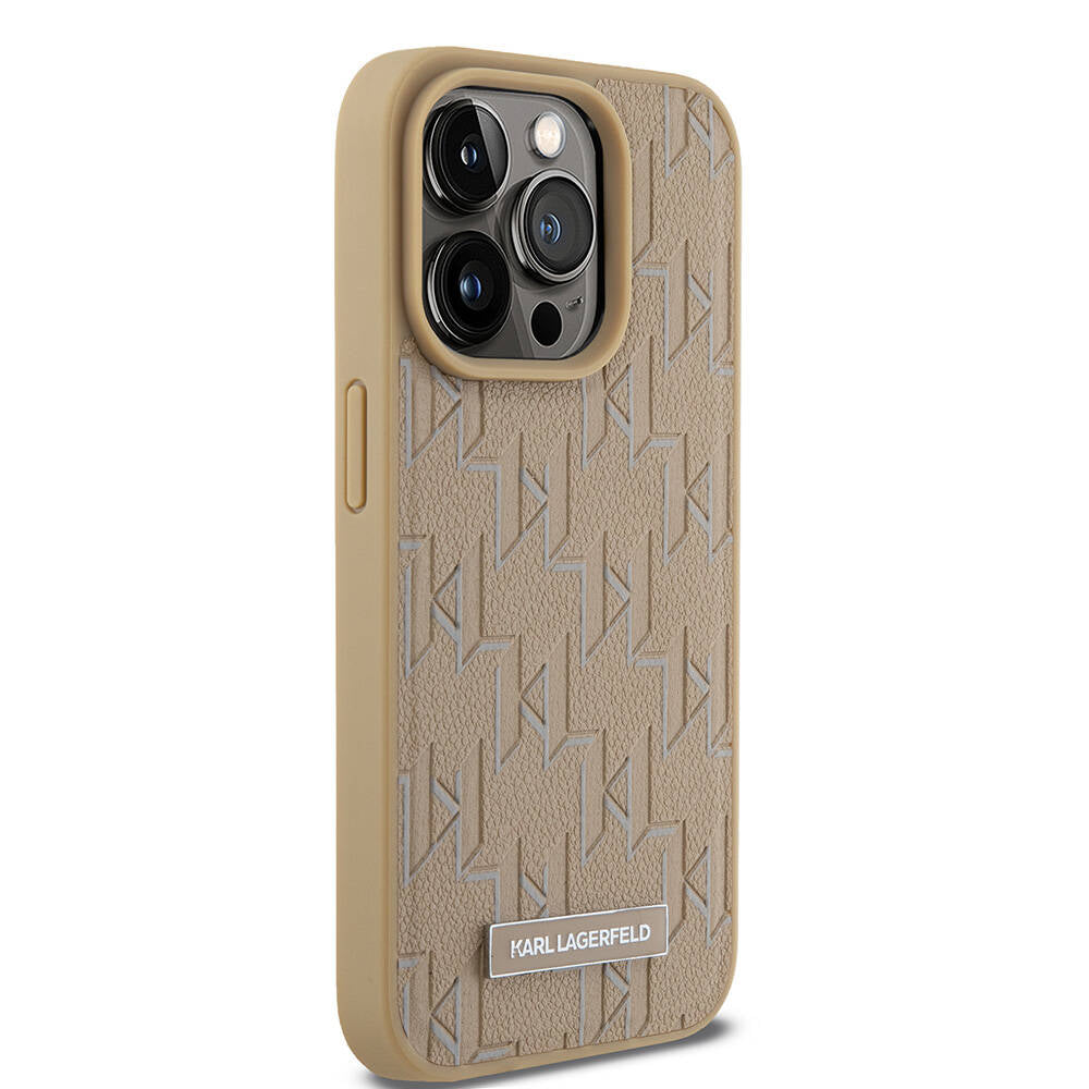 iPhone 15 Pro Max Kılıf Karl Lagerfeld Orjinal Lisanslı M-safe Şarj Özellikli KL Yazılı Hot Stamp Kapak