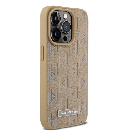 iPhone 15 Pro Max Kılıf Karl Lagerfeld Orjinal Lisanslı M-safe Şarj Özellikli KL Yazılı Hot Stamp Kapak