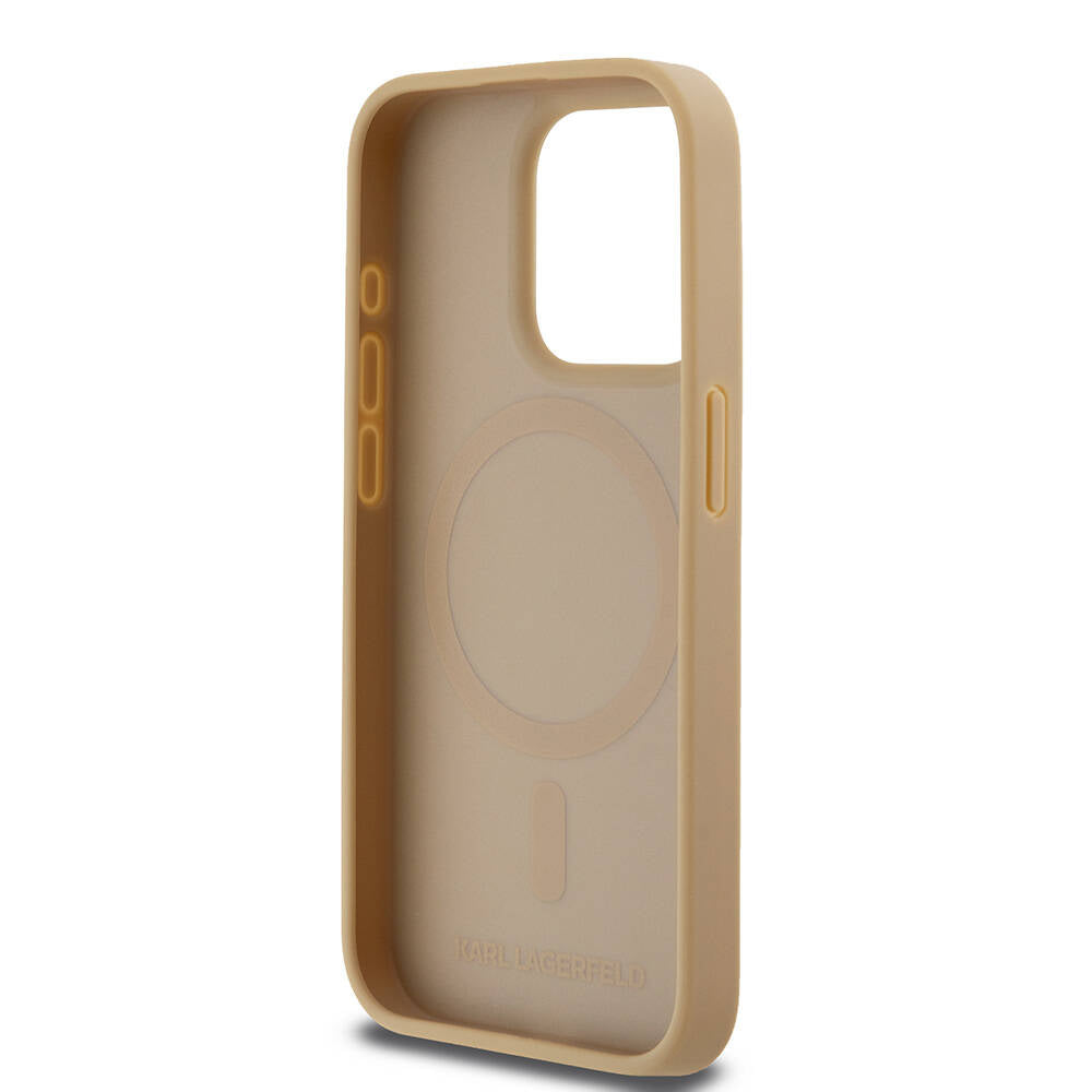 iPhone 15 Pro Max Kılıf Karl Lagerfeld Orjinal Lisanslı M-safe Şarj Özellikli KL Yazılı Hot Stamp Kapak