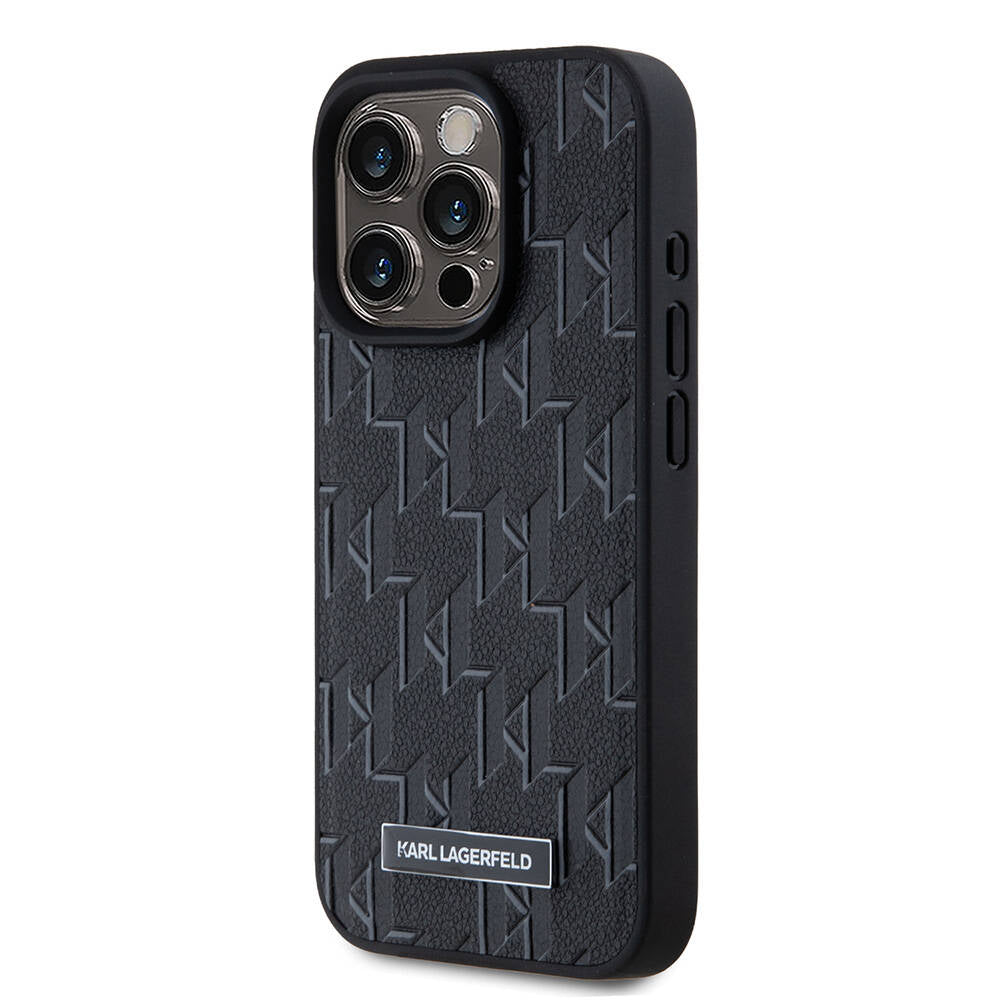 iPhone 15 Pro Max Kılıf Karl Lagerfeld Orjinal Lisanslı M-safe Şarj Özellikli KL Yazılı Hot Stamp Kapak