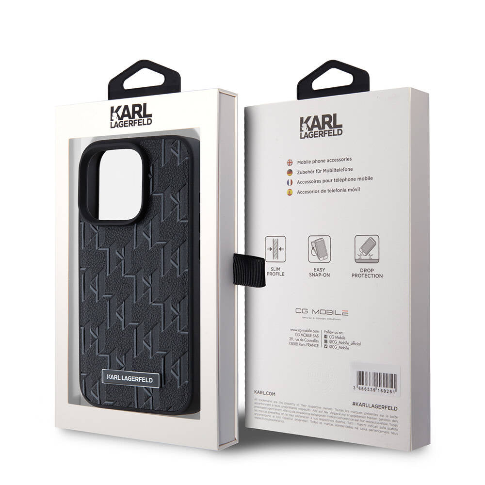 iPhone 15 Pro Max Kılıf Karl Lagerfeld Orjinal Lisanslı M-safe Şarj Özellikli KL Yazılı Hot Stamp Kapak