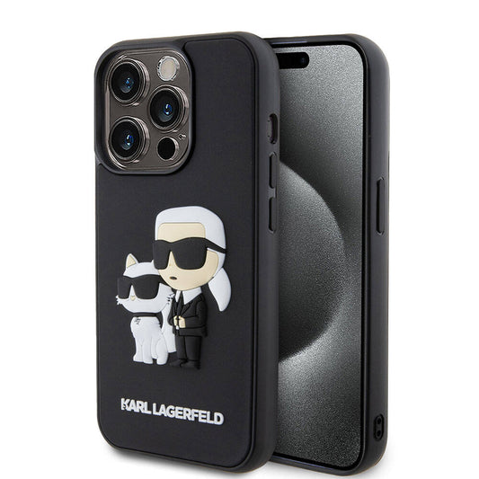 iPhone 15 Pro Max Kılıf Karl Lagerfeld Silikon 3D K&C Logo Orjinal Lisanslı Kapak