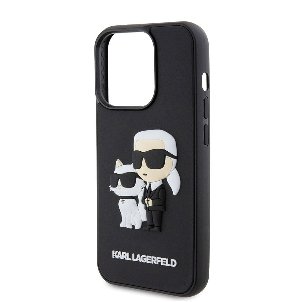 iPhone 15 Pro Max Kılıf Karl Lagerfeld Silikon 3D K&C Logo Orjinal Lisanslı Kapak