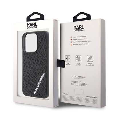 iPhone 15 Pro Max Kılıf Karl Lagerfeld Silikon 3D Multi Logo Orjinal Lisanslı Kapak