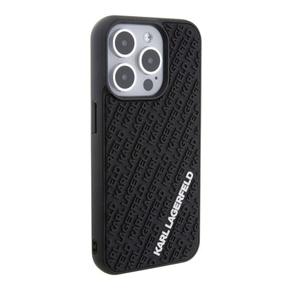 iPhone 15 Pro Max Kılıf Karl Lagerfeld Silikon 3D Multi Logo Orjinal Lisanslı Kapak
