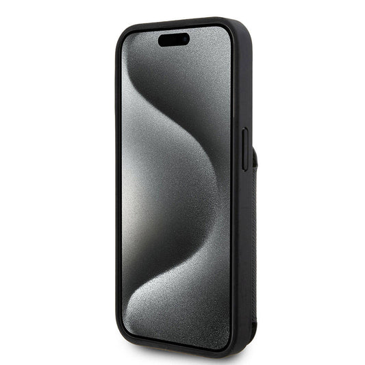 iPhone 15 Pro Max Kılıf Karl Lagerfeld Standlı Kartlıklı Saffiano K&C Metal Logo Orjinal Lisanslı Kapak