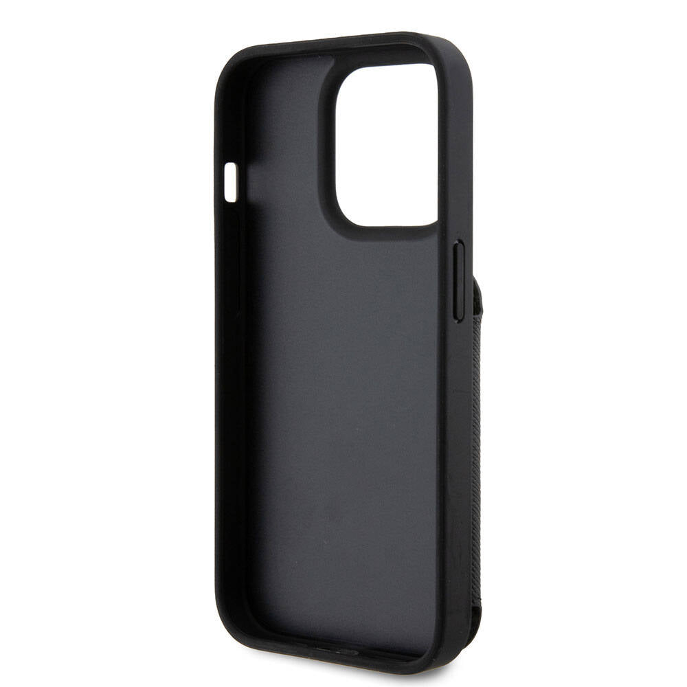 iPhone 15 Pro Max Kılıf Karl Lagerfeld Standlı Kartlıklı Saffiano K&C Metal Logo Orjinal Lisanslı Kapak