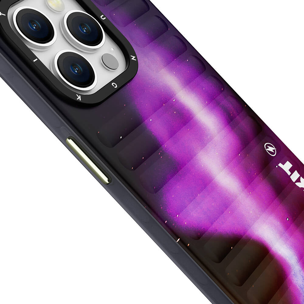iPhone 15 Pro Max Kılıf Kuzey Işıkları Desenli Youngkit Aurora Serisi Kapak