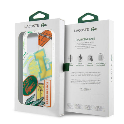 iPhone 15 Pro Max Kılıf Lacoste Orjinal Lisanslı M-safe Şarj Özellikli Çift Katmanlı Yamalar Desenli Kapak