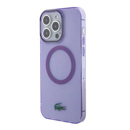 iPhone 15 Pro Max Kılıf Lacoste Orjinal Lisanslı M-safe Şarj Özellikli İkonik Timsah Logolu Hard Parme Kapak