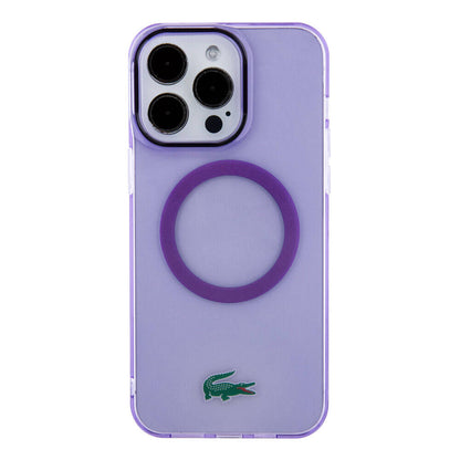 iPhone 15 Pro Max Kılıf Lacoste Orjinal Lisanslı M-safe Şarj Özellikli İkonik Timsah Logolu Hard Parme Kapak