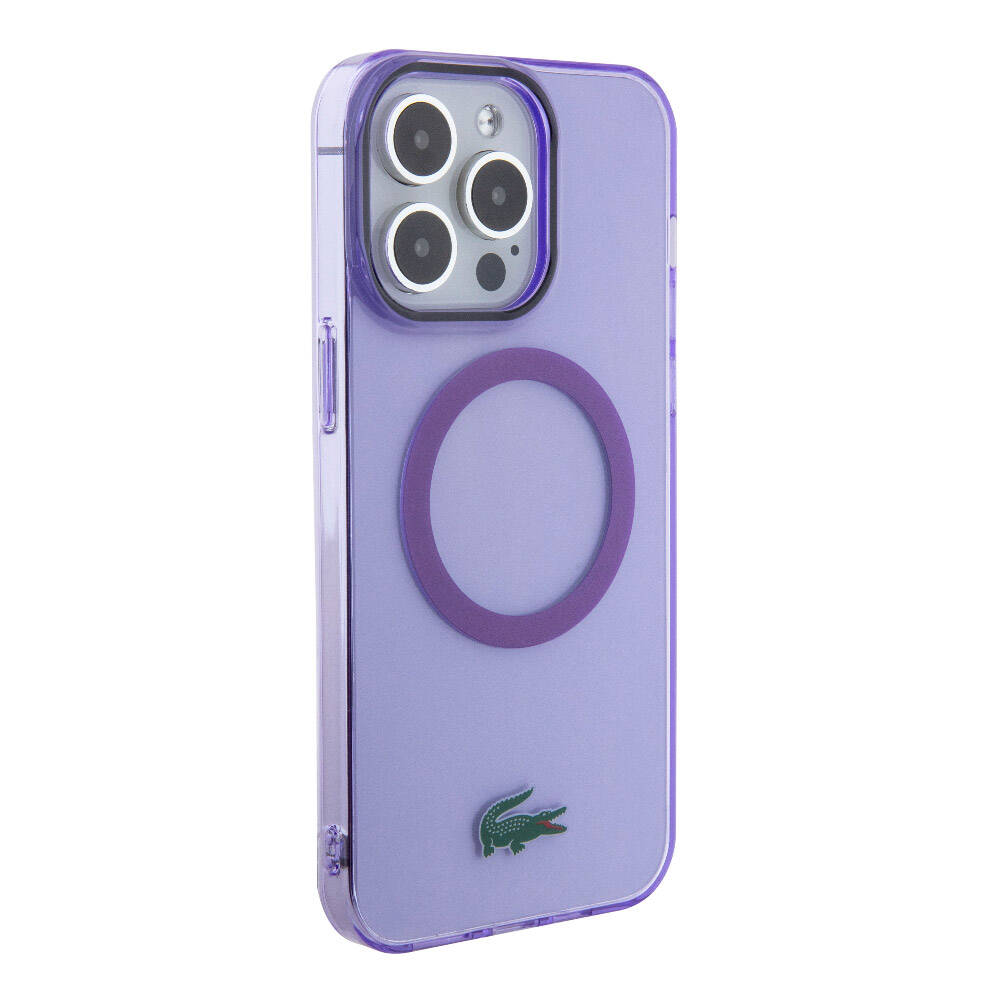 iPhone 15 Pro Max Kılıf Lacoste Orjinal Lisanslı M-safe Şarj Özellikli İkonik Timsah Logolu Hard Parme Kapak