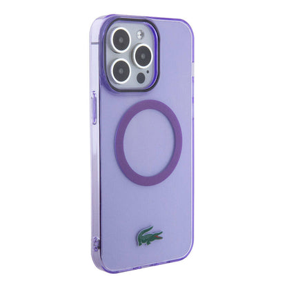 iPhone 15 Pro Max Kılıf Lacoste Orjinal Lisanslı M-safe Şarj Özellikli İkonik Timsah Logolu Hard Parme Kapak