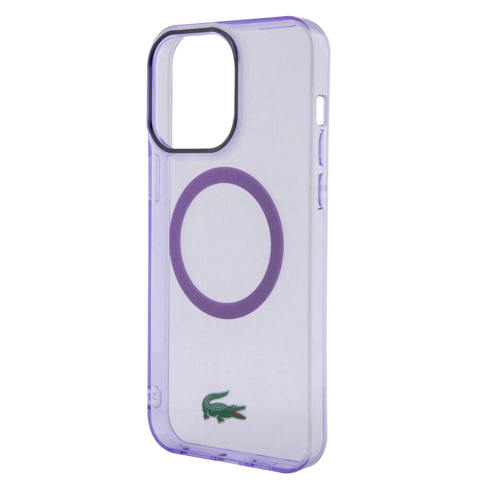 iPhone 15 Pro Max Kılıf Lacoste Orjinal Lisanslı M-safe Şarj Özellikli İkonik Timsah Logolu Hard Parme Kapak
