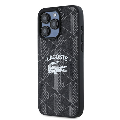 iPhone 15 Pro Max Kılıf Lacoste Orjinal Lisanslı M-safe Şarj Özellikli Mono Vintage Logo Kapak