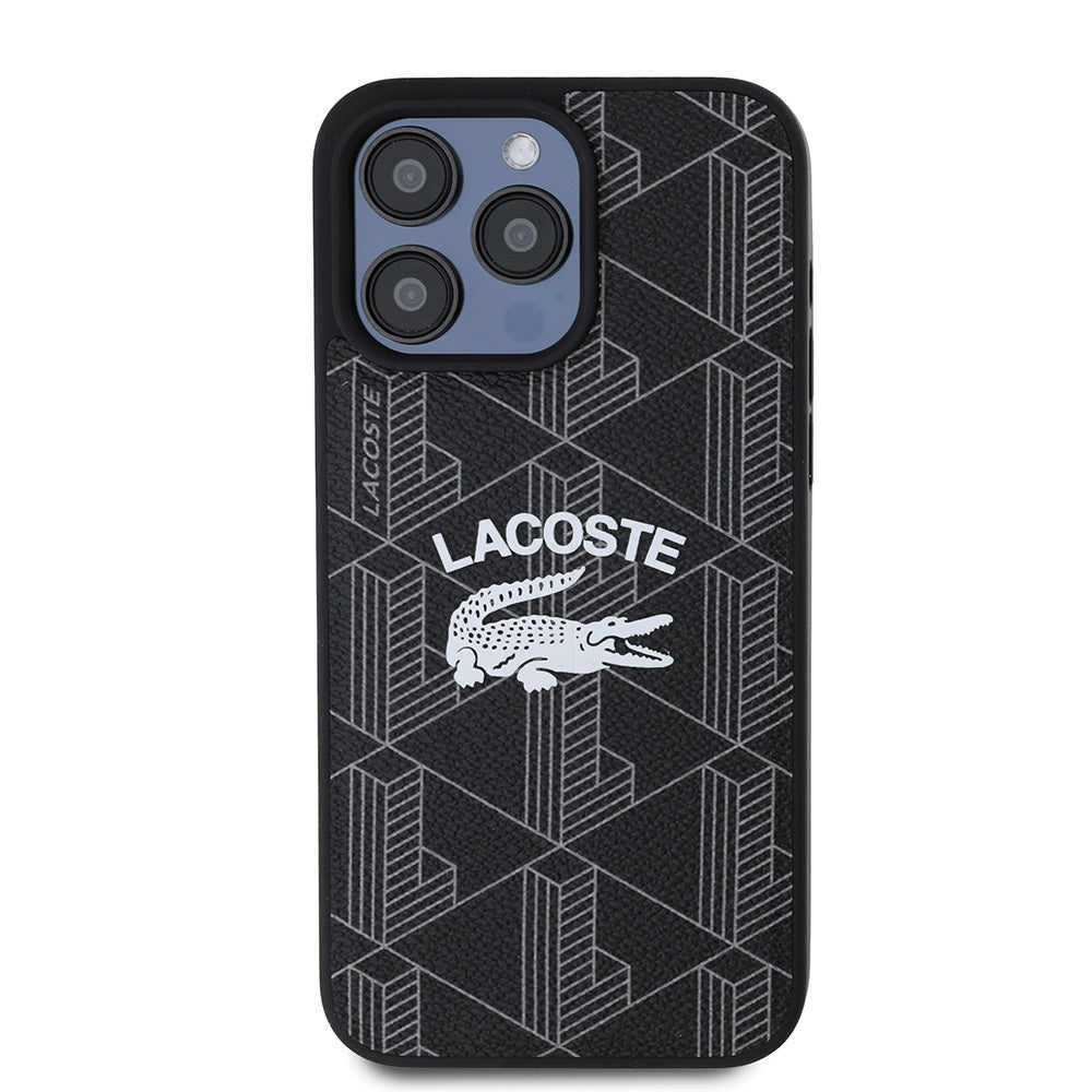 iPhone 15 Pro Max Kılıf Lacoste Orjinal Lisanslı M-safe Şarj Özellikli Mono Vintage Logo Kapak