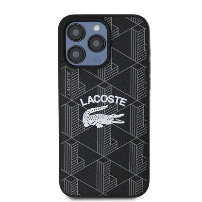 iPhone 15 Pro Max Kılıf Lacoste Orjinal Lisanslı M-safe Şarj Özellikli Mono Vintage Logo Kapak