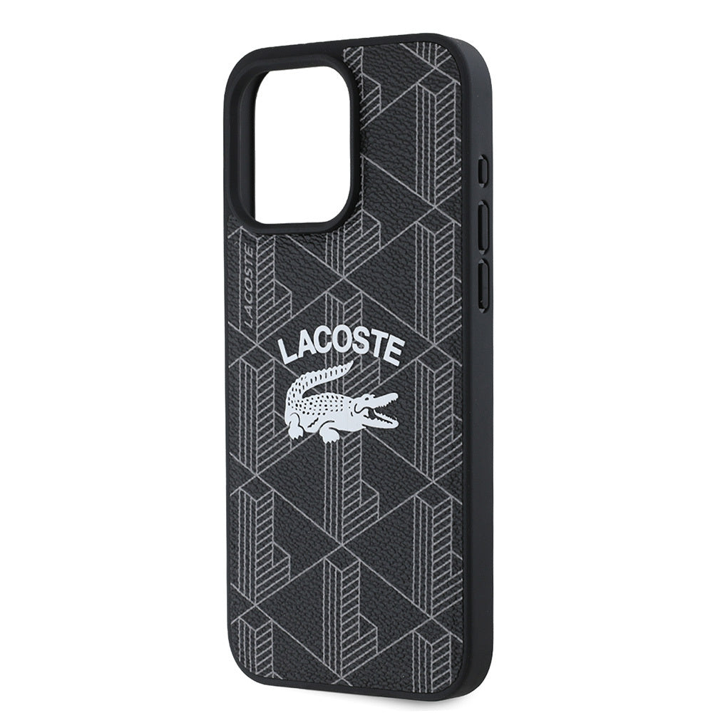iPhone 15 Pro Max Kılıf Lacoste Orjinal Lisanslı M-safe Şarj Özellikli Mono Vintage Logo Kapak