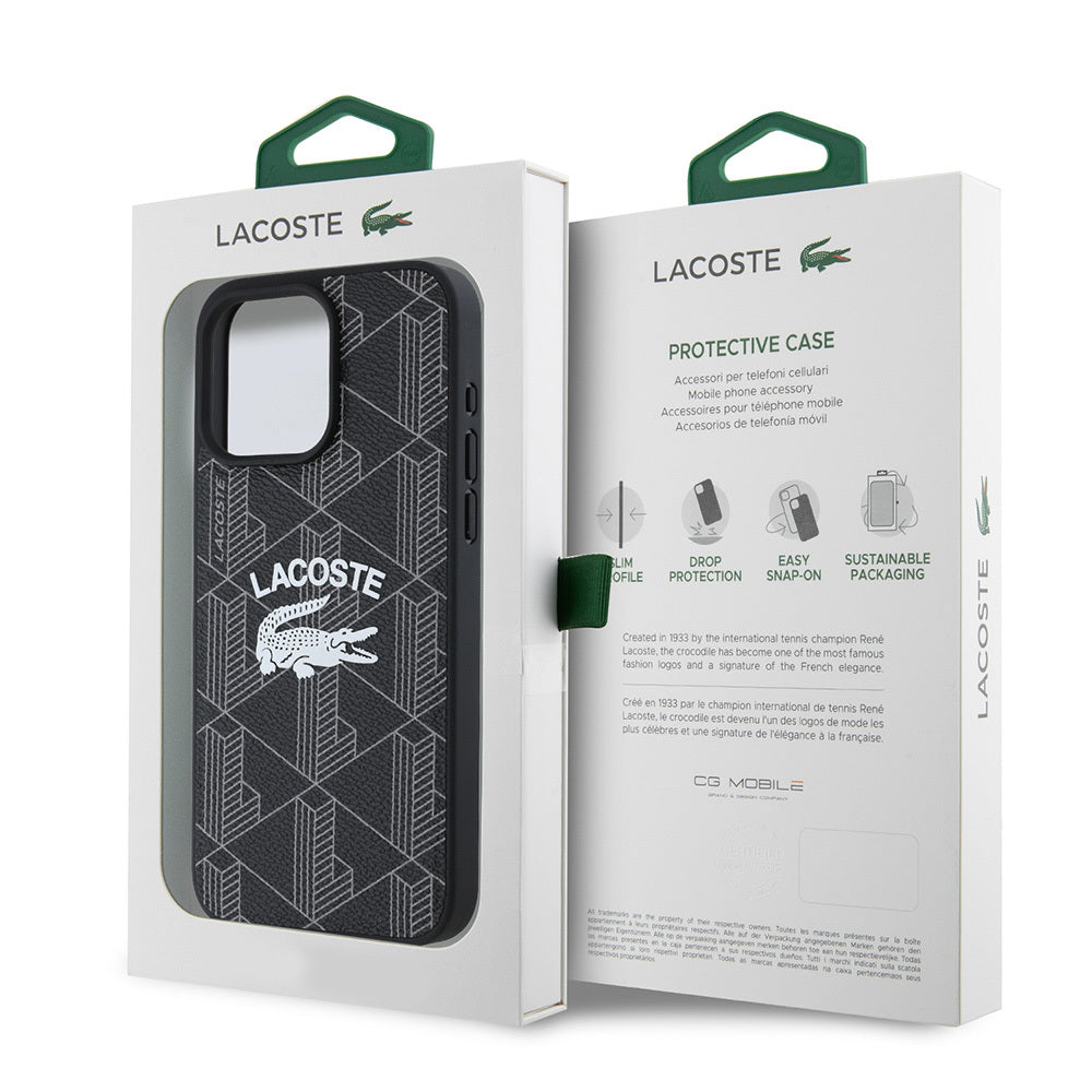 iPhone 15 Pro Max Kılıf Lacoste Orjinal Lisanslı M-safe Şarj Özellikli Mono Vintage Logo Kapak