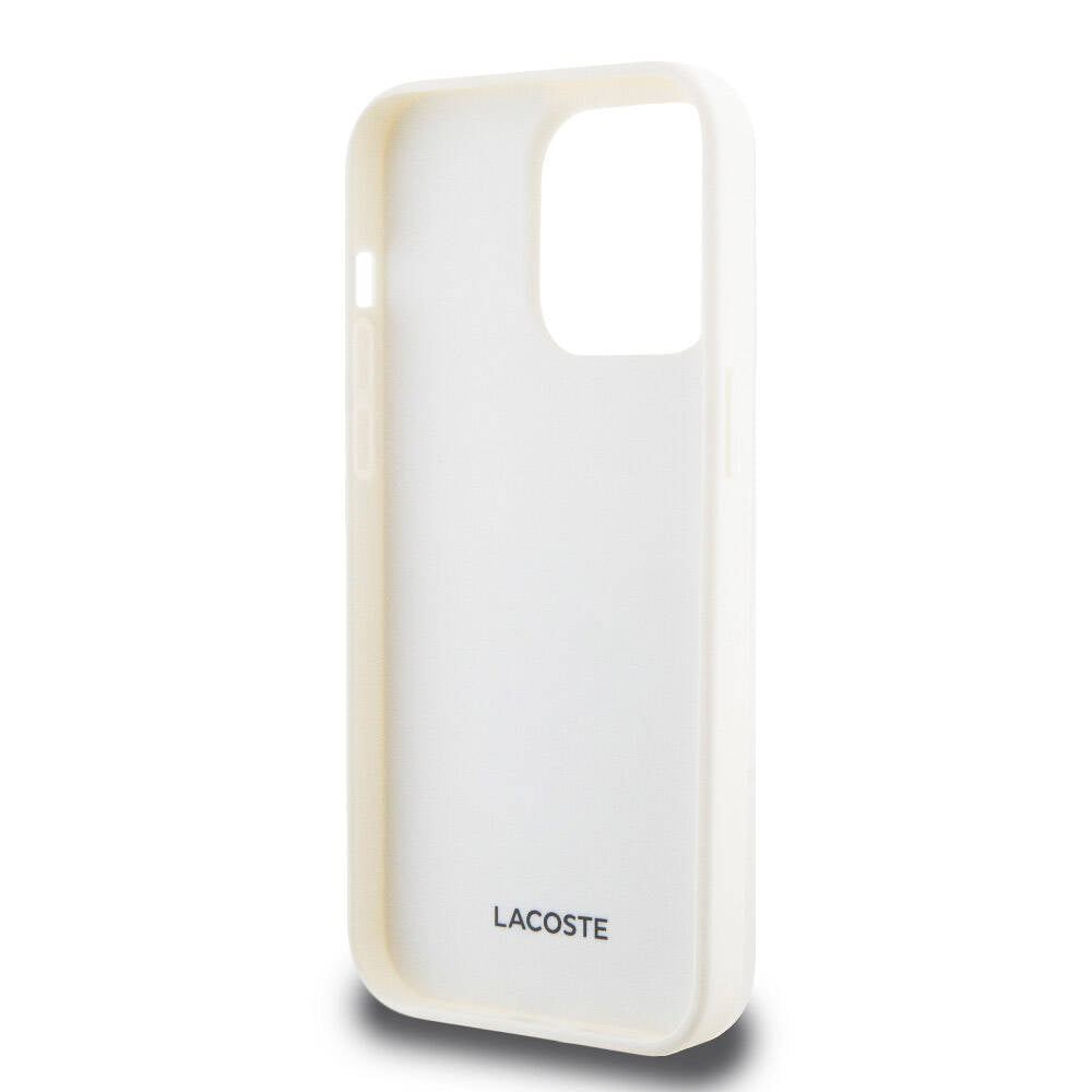 iPhone 15 Pro Max Kılıf Lacoste Orjinal Lisanslı M-safe Şarj Özellikli PU Deri Görünümlü Kartlıklı Karışık Monogram Desenli Kapak