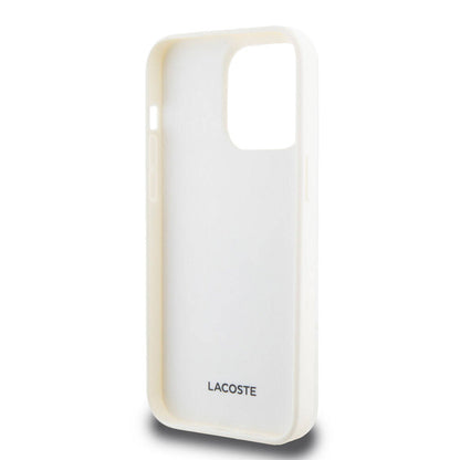 iPhone 15 Pro Max Kılıf Lacoste Orjinal Lisanslı M-safe Şarj Özellikli PU Deri Görünümlü Kartlıklı Karışık Monogram Desenli Kapak