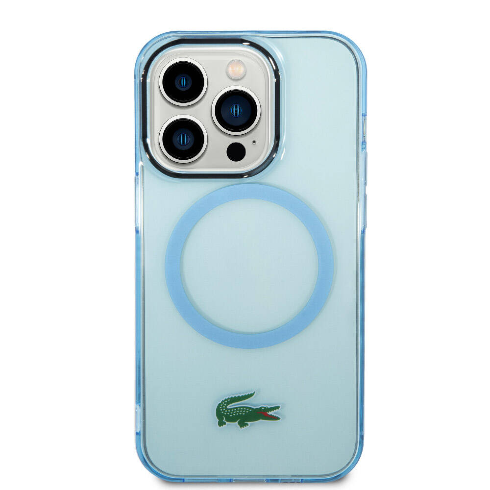 iPhone 15 Pro Max Kılıf Lacoste Orjinal Lisanslı M-safe Şarj Özellikli Transparan Timsah Logo Baskılı Kapak