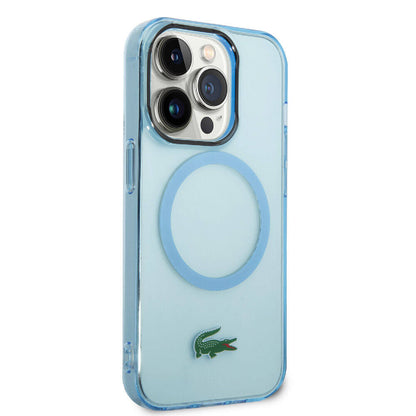 iPhone 15 Pro Max Kılıf Lacoste Orjinal Lisanslı M-safe Şarj Özellikli Transparan Timsah Logo Baskılı Kapak