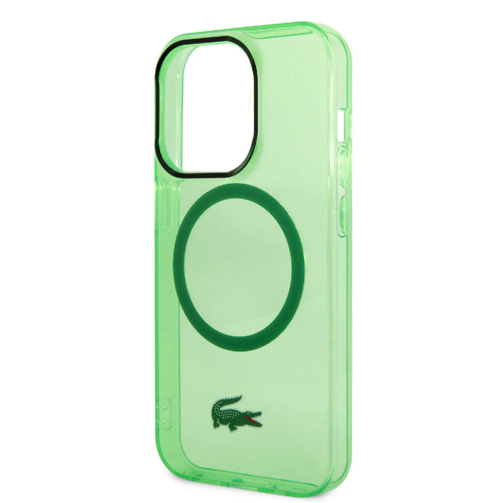 iPhone 15 Pro Max Kılıf Lacoste Orjinal Lisanslı M-safe Şarj Özellikli Transparan Timsah Logo Baskılı Kapak