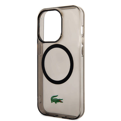 iPhone 15 Pro Max Kılıf Lacoste Orjinal Lisanslı M-safe Şarj Özellikli Transparan Timsah Logo Baskılı Kapak