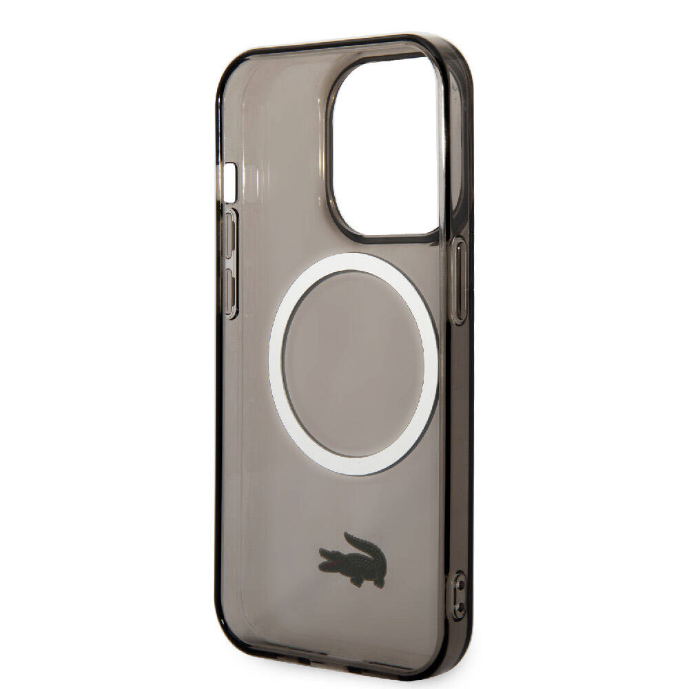 iPhone 15 Pro Max Kılıf Lacoste Orjinal Lisanslı M-safe Şarj Özellikli Transparan Timsah Logo Baskılı Kapak