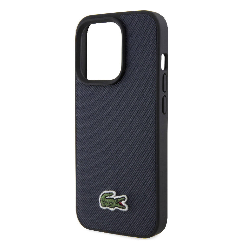iPhone 15 Pro Max Kılıf Lacoste Orjinal Lisanslı PU Pike Desenli Arka Yüzey İkonik Timsah Dokuma Logolu Kapak