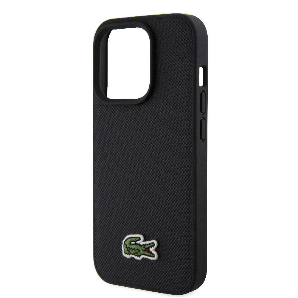 iPhone 15 Pro Max Kılıf Lacoste Orjinal Lisanslı PU Pike Desenli Arka Yüzey İkonik Timsah Dokuma Logolu Kapak