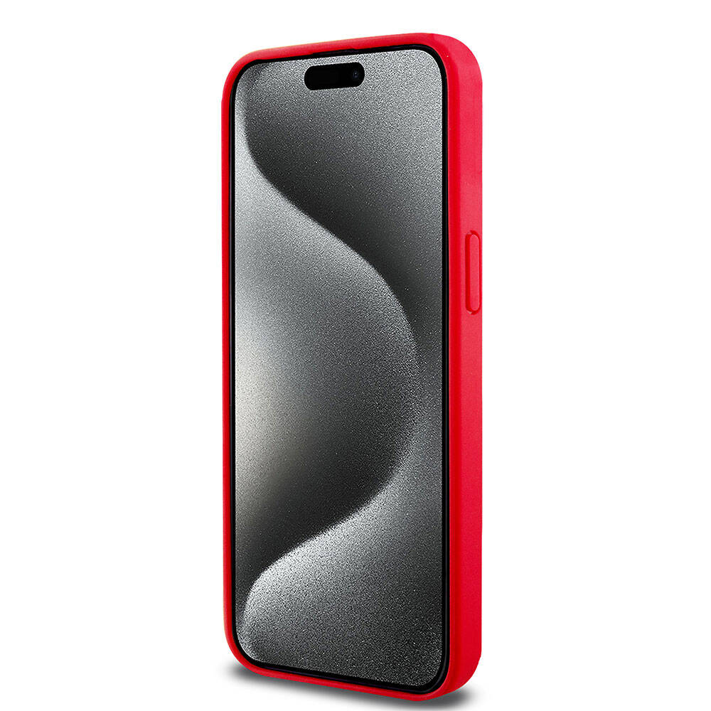 iPhone 15 Pro Max Kılıf Lacoste Orjinal Lisanslı PU Pike Desenli Arka Yüzey İkonik Timsah Dokuma Logolu Kapak