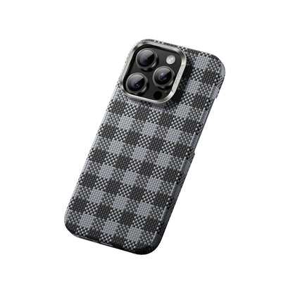 iPhone 15 Pro Max Kılıf M-safe Şarj Özellikli Ekose Tasarımlı Benks ArmorVichy Kevlar Kapak